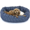 Majestic Pet South West Sherpa Bagel Bolster Cat & Dog Bed, Navy Blue, Small