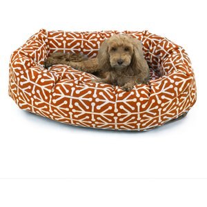 Majestic Pet Aruba Bagel Bolster Cat & Dog Bed, Orange, Medium