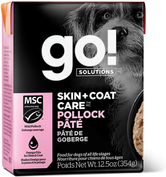 Go! Solutions SKIN + COAT CARE Pollock Pate Dog Food, 12.5-oz, case of 12 slide 1 of 1