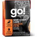Go! Solutions SKIN + COAT CARE Salmon Pate Cat Food, 6.4-oz, case of 24