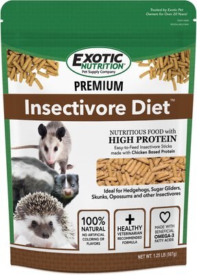 Exotic Nutrition Premium Insectivore Diet Sugar Glider & Hedgehog Food, 1.25-lb bag, slide 1 of 1