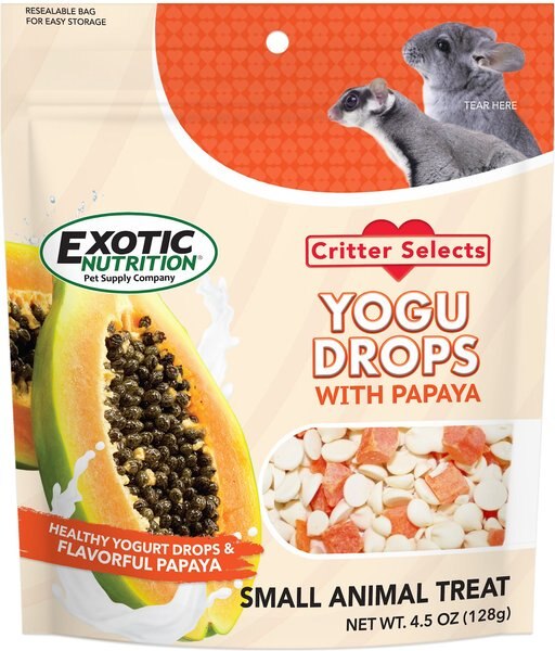 Exotic Nutrition Critter Selects Yogu Drops with Papaya Small Animal Treats, 4.5-oz bag slide 1 of 3