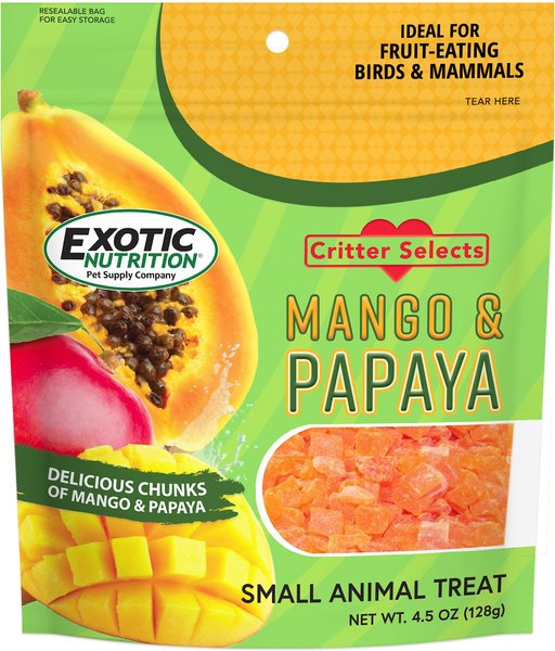 Exotic Nutrition Critter Selects Mango & Papaya Small Animal Treats, 4.5-oz bag slide 1 of 3