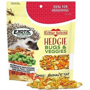 Exotic Nutrition Critter Selects Hedgie Bugs & Veggies Hedgehog Treats, 2.75-oz bag
