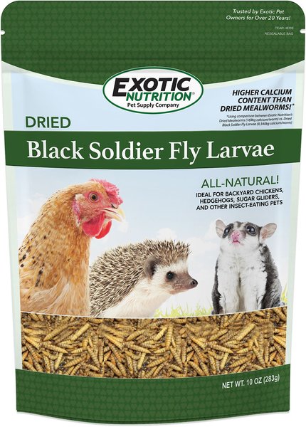 Exotic Nutrition Dried Black Soldier Fly Larvae Small Animal Treats, 10-oz bag slide 1 of 3
