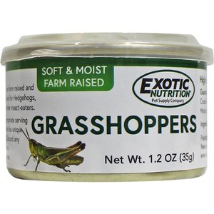 Exotic Nutrition Grasshoppers Hedgehog Treats, 1.2-oz can