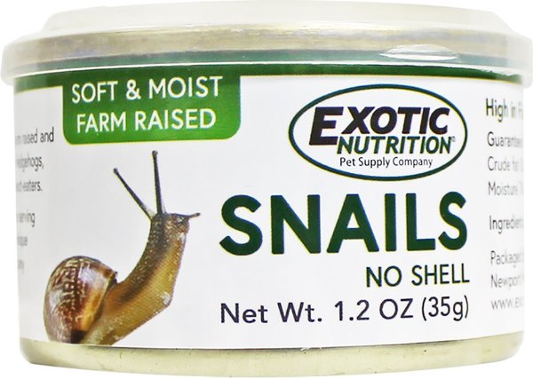 Exotic Nutrition De-Shelled Snails Canned Hedgehog Treats, 1.2-oz can slide 1 of 3