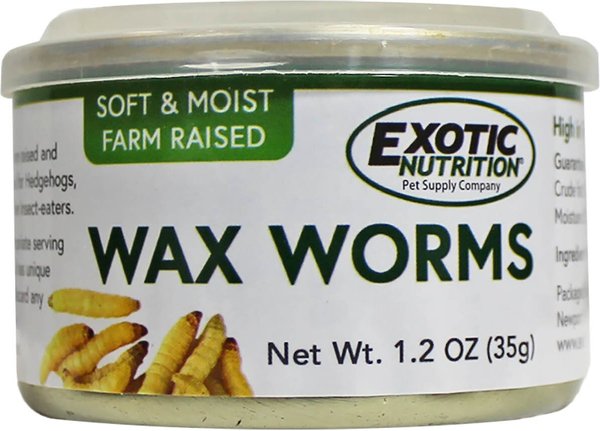 Exotic Nutrition Wax Worms Canned Hedgehog Treats, 1.2-oz can slide 1 of 3