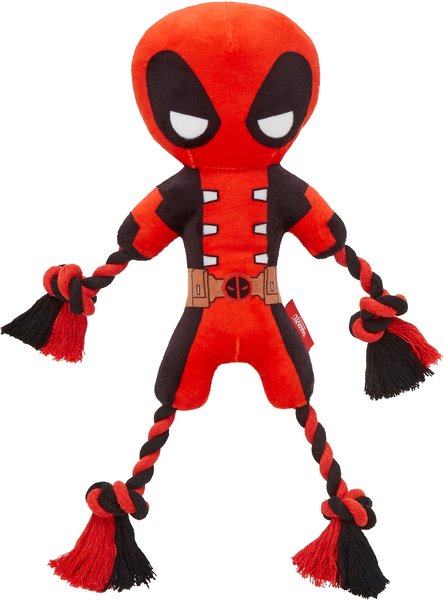 Marvel 's Deadpool Plush with Rope Squeaky Dog Toy slide 1 of 4