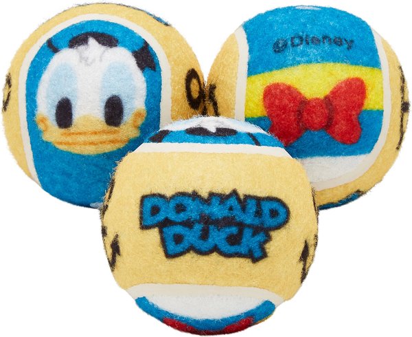 Disney Donald Duck Fetch Squeaky Tennis Ball Dog Toy, 3 count slide 1 of 4