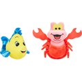 Disney Flounder & Sebastian Plush Squeaky Dog Toy, 2 count