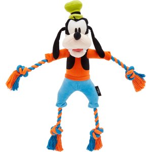 Disney Goofy Plush with Rope Squeaky Dog Toy