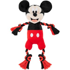 Disney Mickey Mouse Plush with Rope Squeaky Dog Toy