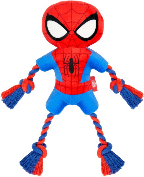Marvel 's Spider-Man Plush with Rope Squeaky Dog Toy  slide 1 of 4