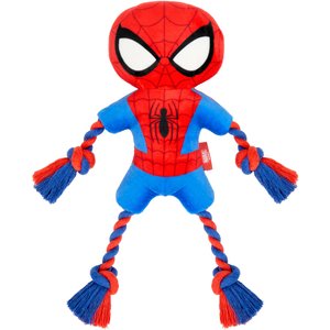 Marvel 's Spider-Man Plush with Rope Squeaky Dog Toy 