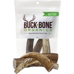 Buck Bone Organics Small Whole Elk Antler Dog Treats, 3 count