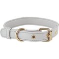 Creative Brands Saffiano Dog Collar, Grey, 10 to 15-in neck, 3/4-in wide