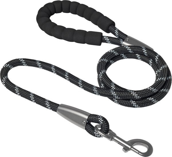 Frisco Rope Dog Leash with Padded Handle, Black, 5-ft long slide 1 of 5