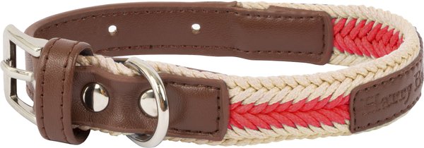 Harry Barker Braided Rope Dog Collar, Red & Cream, Medium: 11 to 15-in neck, 5/8-in wide slide 1 of 1