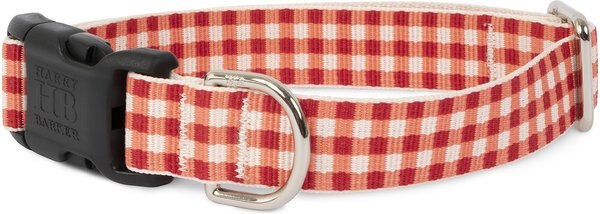 Harry Barker Gingham Polyester Dog Collar, Red, Small: 10 to 13-in neck, 3/4-in wide slide 1 of 1