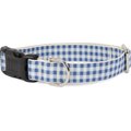 Harry Barker Gingham Polyester Dog Collar, Blue, Small: 10 to 13-in neck, 3/4-in wide