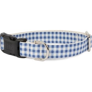 Harry Barker Gingham Polyester Dog Collar, Blue, Small: 10 to 13-in neck, 3/4-in wide