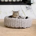 Mau Lifestyle Velvety Hand Woven Single Weave Cat Bed, Taupe