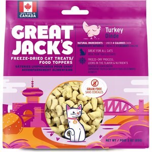 Great Jack's Turkey Freeze-Dried Grain-Free Cat Treats, 3-oz bag