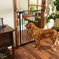 Frisco Wood Accents Extra Tall Auto-close Dog Gate, 41-in, Black