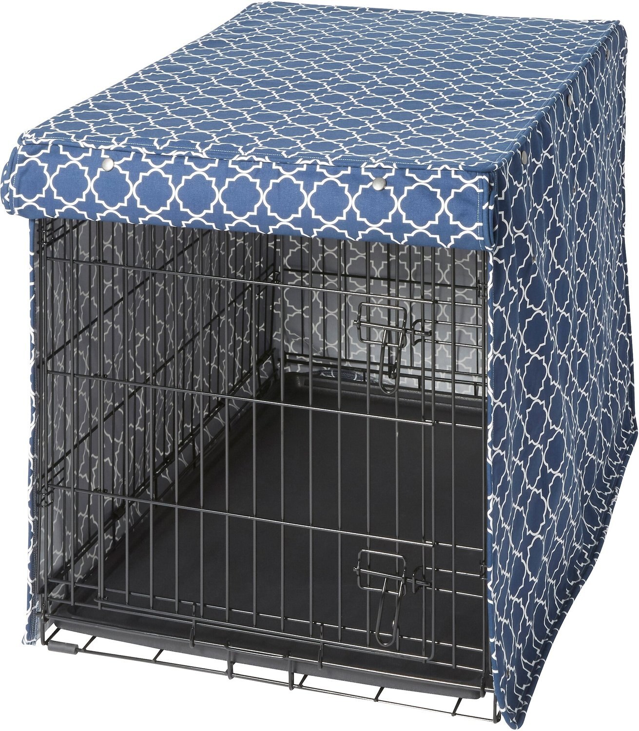 FRISCO Crate Cover, Navy Trellis, 36 inch