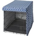 Frisco Crate Cover, Navy Trellis, 36 inch