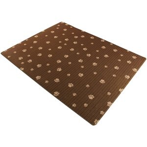 Drymate Brown Stripe Tan Paw Dog Crate Mat, Medium
