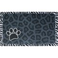 Drymate Leopard & Zebra Border Pet Bowl Dog & Cat Place Mat, Black