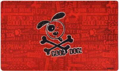 Drymate Red Good Dog Cross Bones Dog Bowl Place Mat, slide 1 of 1