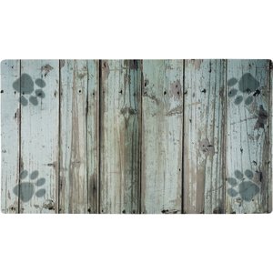Drymate Distressed Wood Dog Placemat, Large, Green