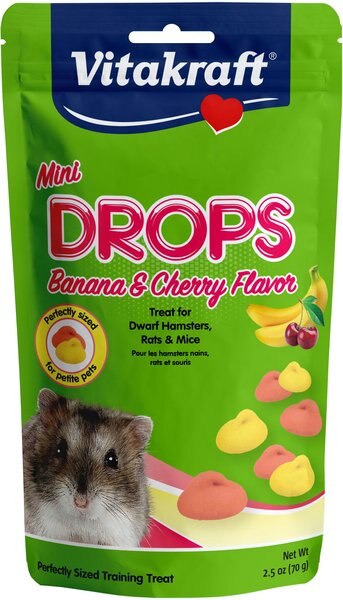 Vitakraft Drops Mini Banana & Cherry Flavor Small Animal Treats, 2.5-oz bag

 slide 1 of 3
