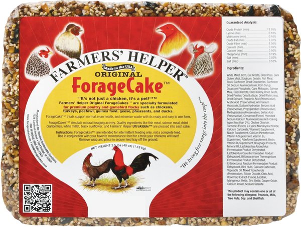 Farmers' Helper Original ForageCake Poultry Treat, 2.5-lb block slide 1 of 7