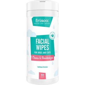 Frisco Facial Waterless Grooming Wipes with Aloe Vera for Dogs & Cats, 50 count