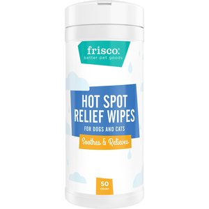 Frisco Hot Spot Relief Waterless Grooming Wipes with Colloidal Oatmeal for Dogs & Cats, 50 count