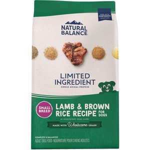 Natural Balance Limited Ingredient Lamb & Brown Rice Small Breed Bites Recipe Dry Dog Food, 4-lb bag