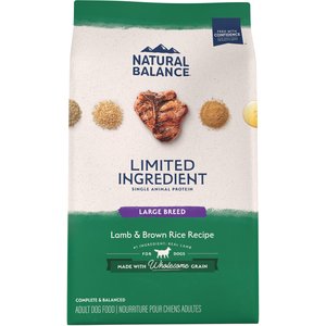 Natural Balance Limited Ingredient Lamb & Brown Rice Large Breed Bites Recipe Dry Dog Food, 12-lb bag