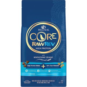 Wellness CORE RawRev Wholesome Grains Ocean Recipe High Protein Dry Dog Food, 4-lb bag