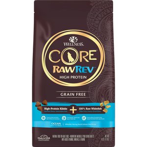 Wellness CORE RawRev High Protein Grain-Free Ocean Whitefish, Herring & Salmon Meal Recipe Dry Dog Food, 4-lb bag