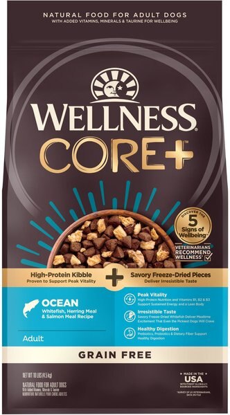 Wellness CORE RawRev High Protein Grain-Free Ocean Whitefish, Herring & Salmon Meal Recipe Dry Dog Food, 10-lb bag slide 1 of 7
