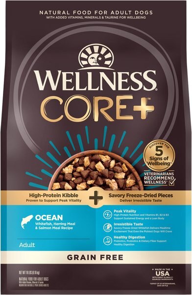 Wellness CORE RawRev High Protein Grain-Free Ocean Whitefish, Herring & Salmon Meal Recipe Dry Dog Food, 18-lb bag slide 1 of 7