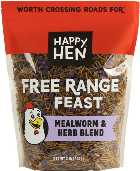 Happy Hen Treats Free Range Feast Mealworm & Herb Blend Chicken Treats, 2-lb jar slide 1 of 2