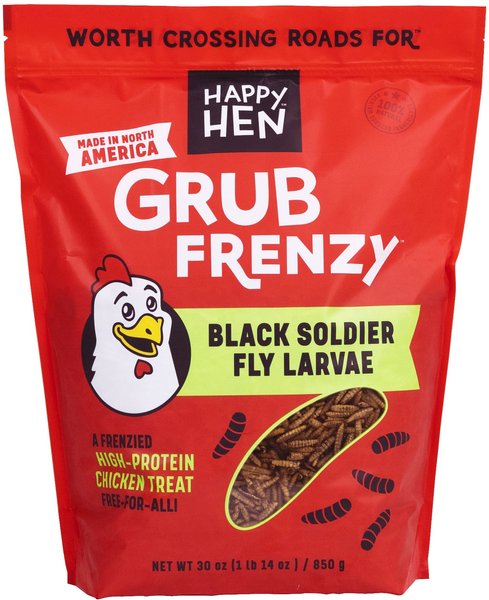 Happy Hen Treats Grub Frenzy Black Soldier Fly Larvae Chicken Treats, 30-oz bag slide 1 of 2