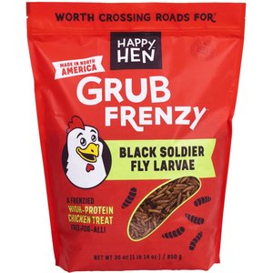Happy Hen Treats Grub Frenzy Black Soldier Fly Larvae Chicken Treats, 30-oz bag
