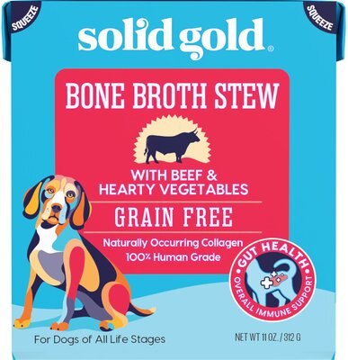 Solid Gold Bone Broth Stew with Beef & Hearty Vegetables Grain-Free Dog Food Topper, 11-oz box, slide 1 of 1
