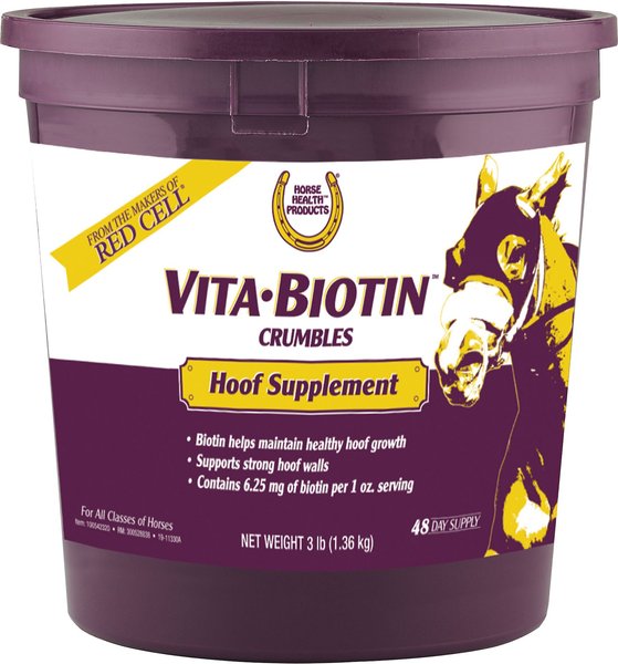 Horse Health Products Vita Biotin Molasses Flavor Crumbles Horse Supplement, 3-lb tub slide 1 of 8